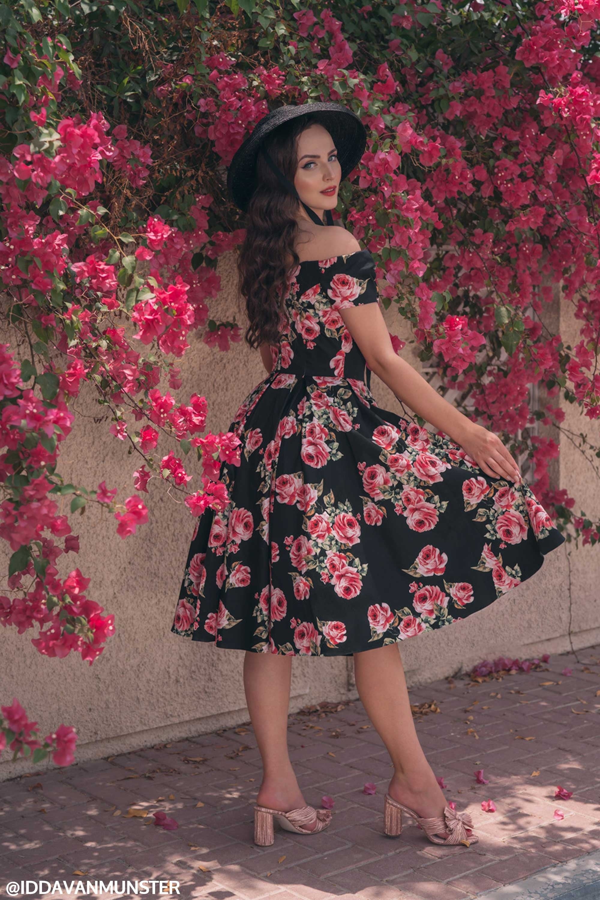 Fatale Vintage Rose Off The Shoulder Prom Dress