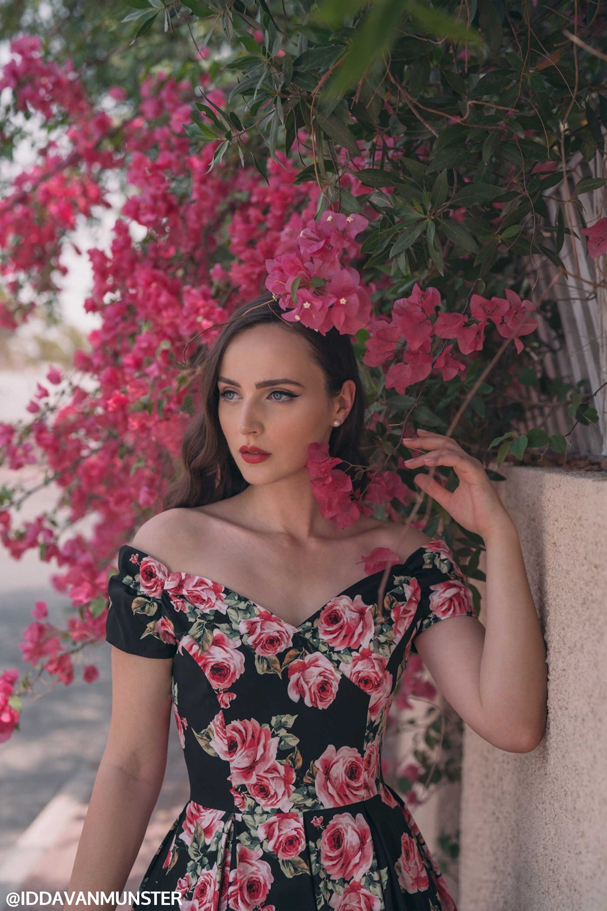 Fatale Vintage Rose Off The Shoulder Prom Dress