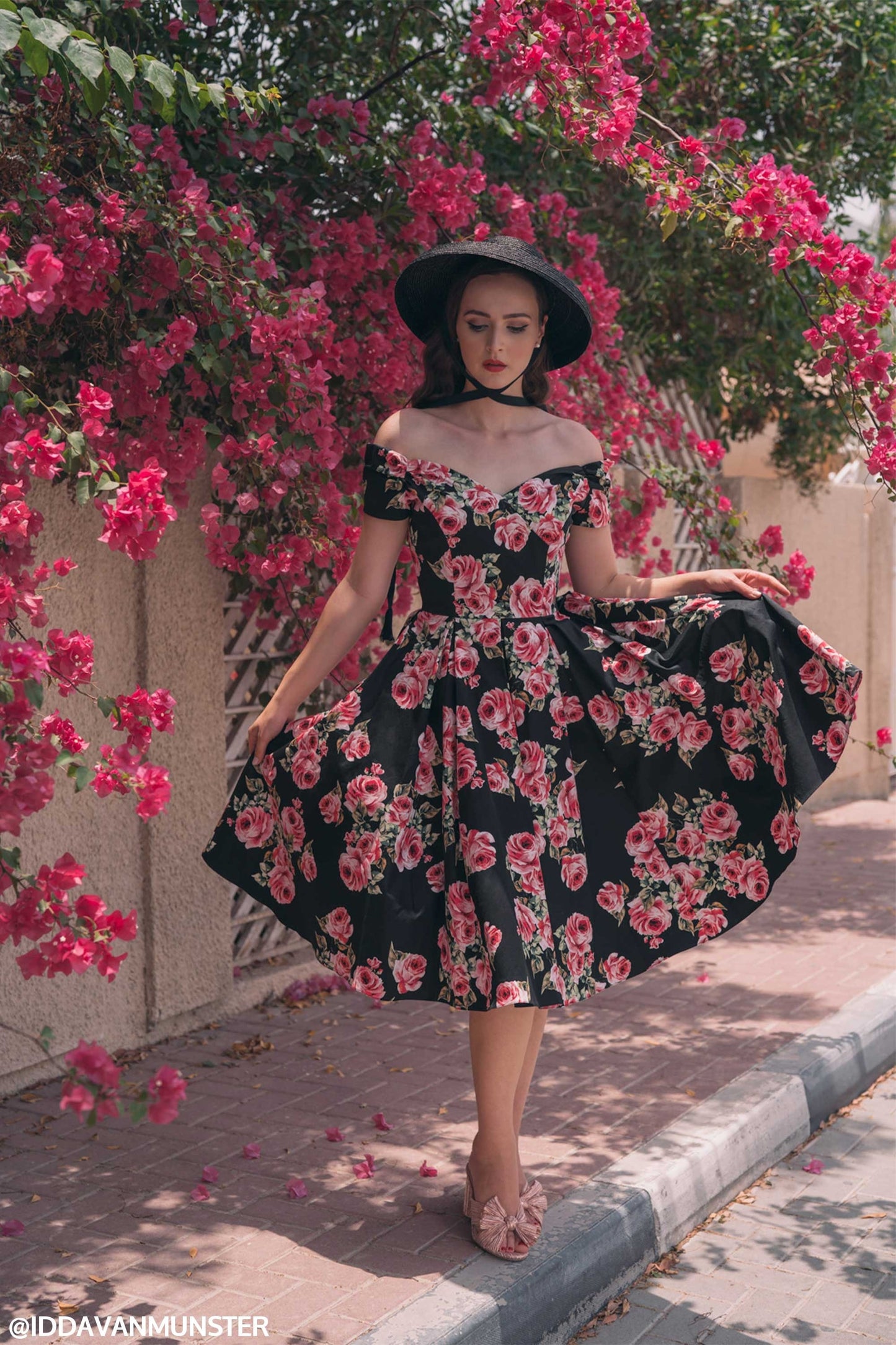 Fatale Vintage Rose Off The Shoulder Prom Dress
