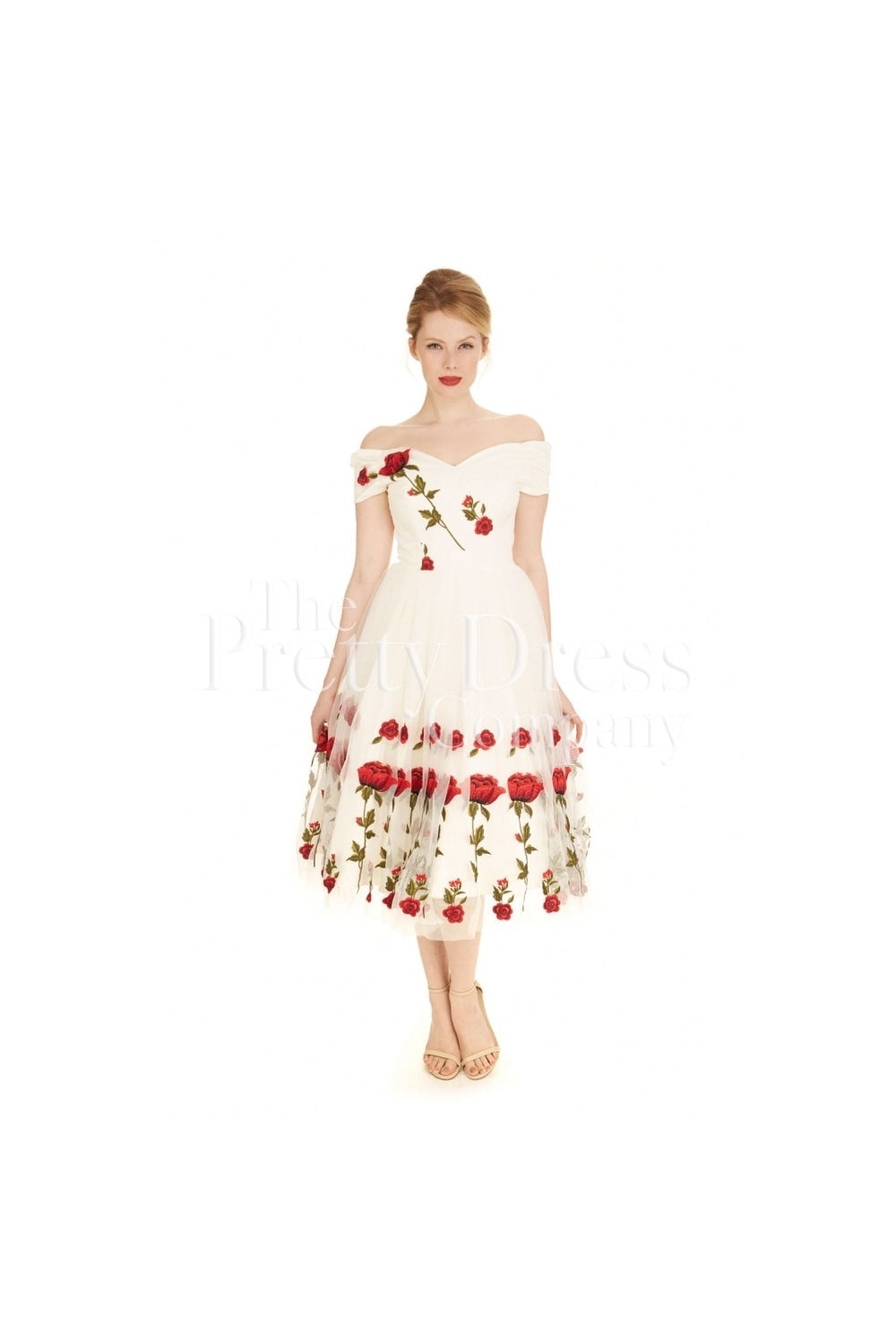 Fatale Embroidered Rose Prom Dress