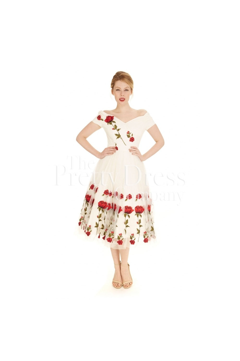 Fatale Embroidered Rose Prom Dress