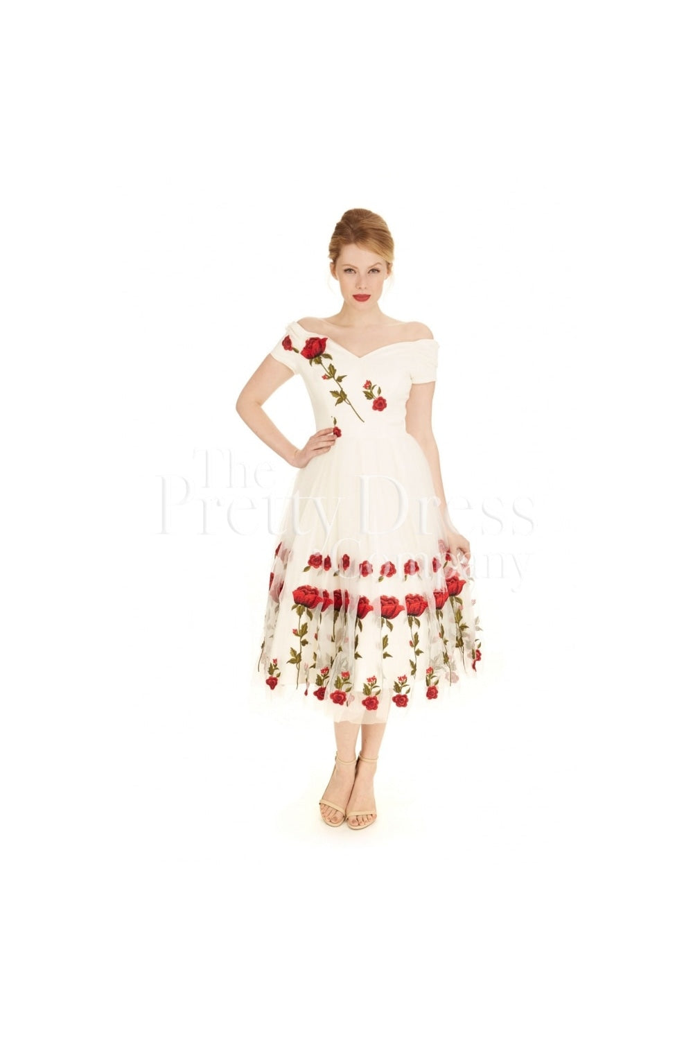 Fatale Embroidered Rose Prom Dress