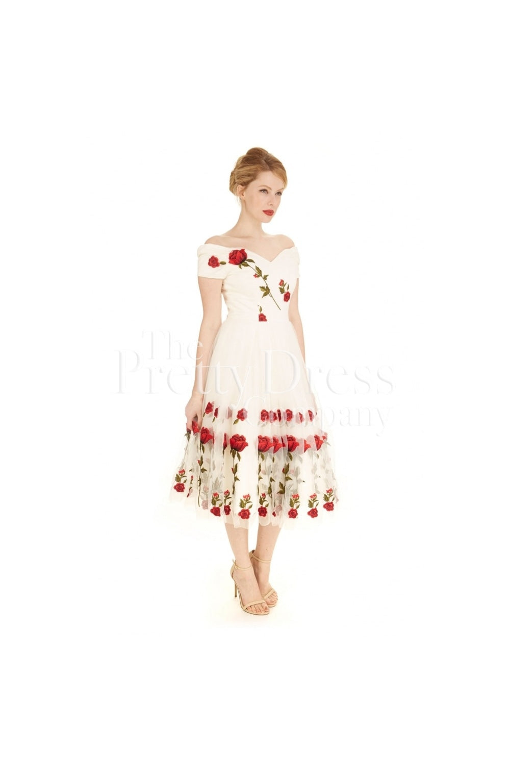 Fatale Embroidered Rose Prom Dress