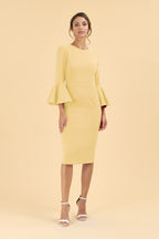 Gia Oversized Fluted Sleeve Pencil Dress
