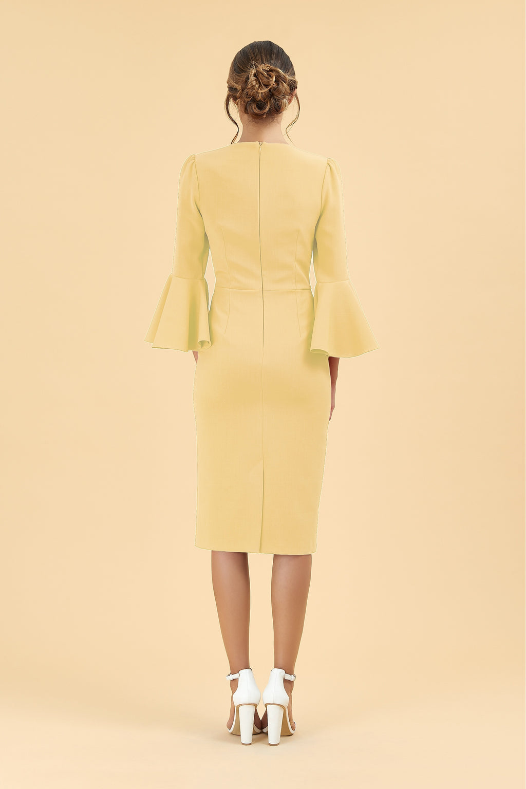 Gia Oversized Fluted Sleeve Pencil Dress