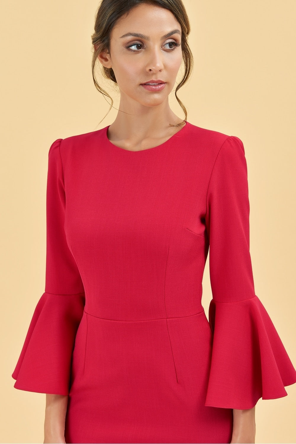 Gia Oversized Fluted Sleeve Pencil Dress