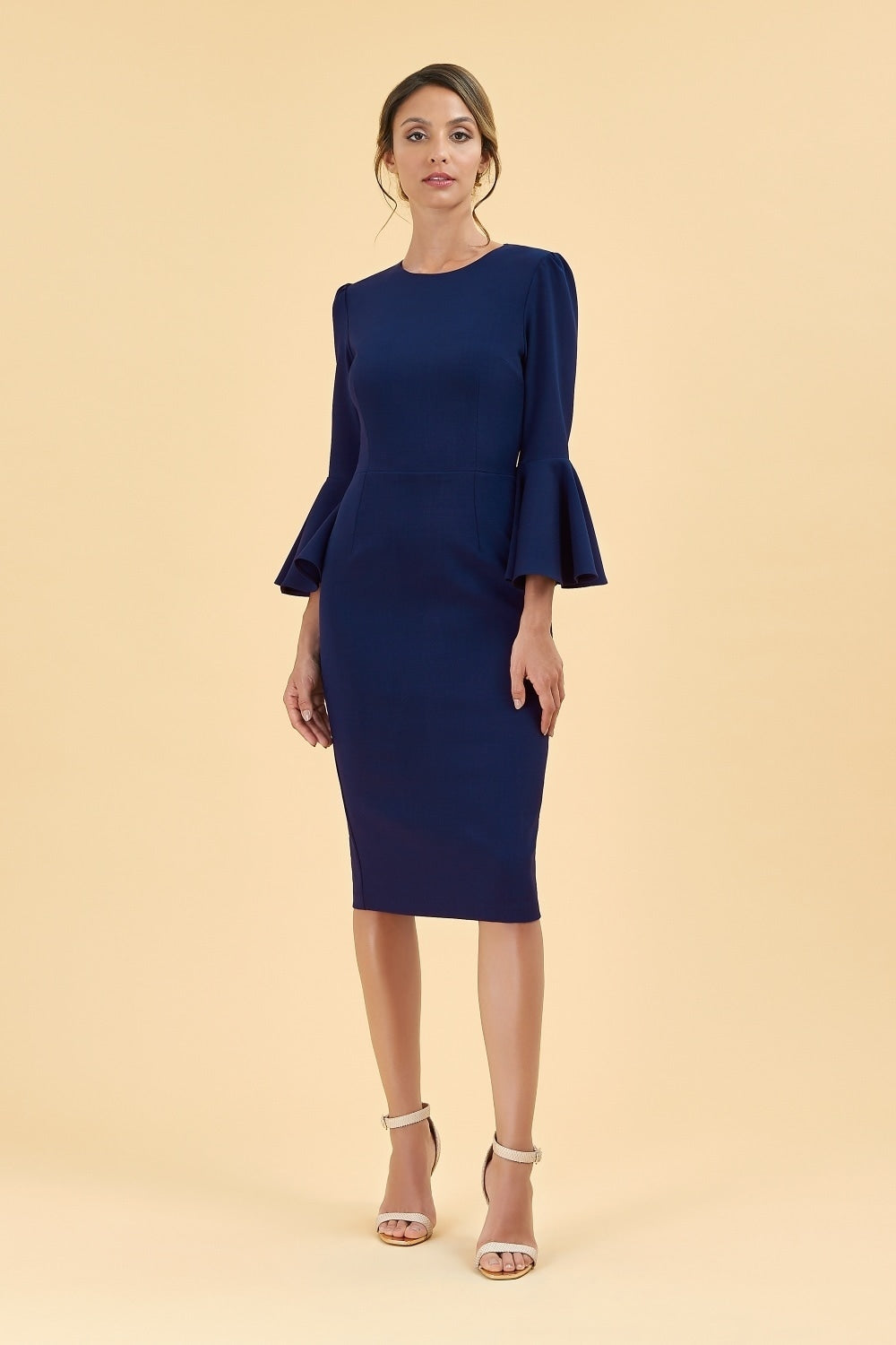Gia Oversized Fluted Sleeve Pencil Dress