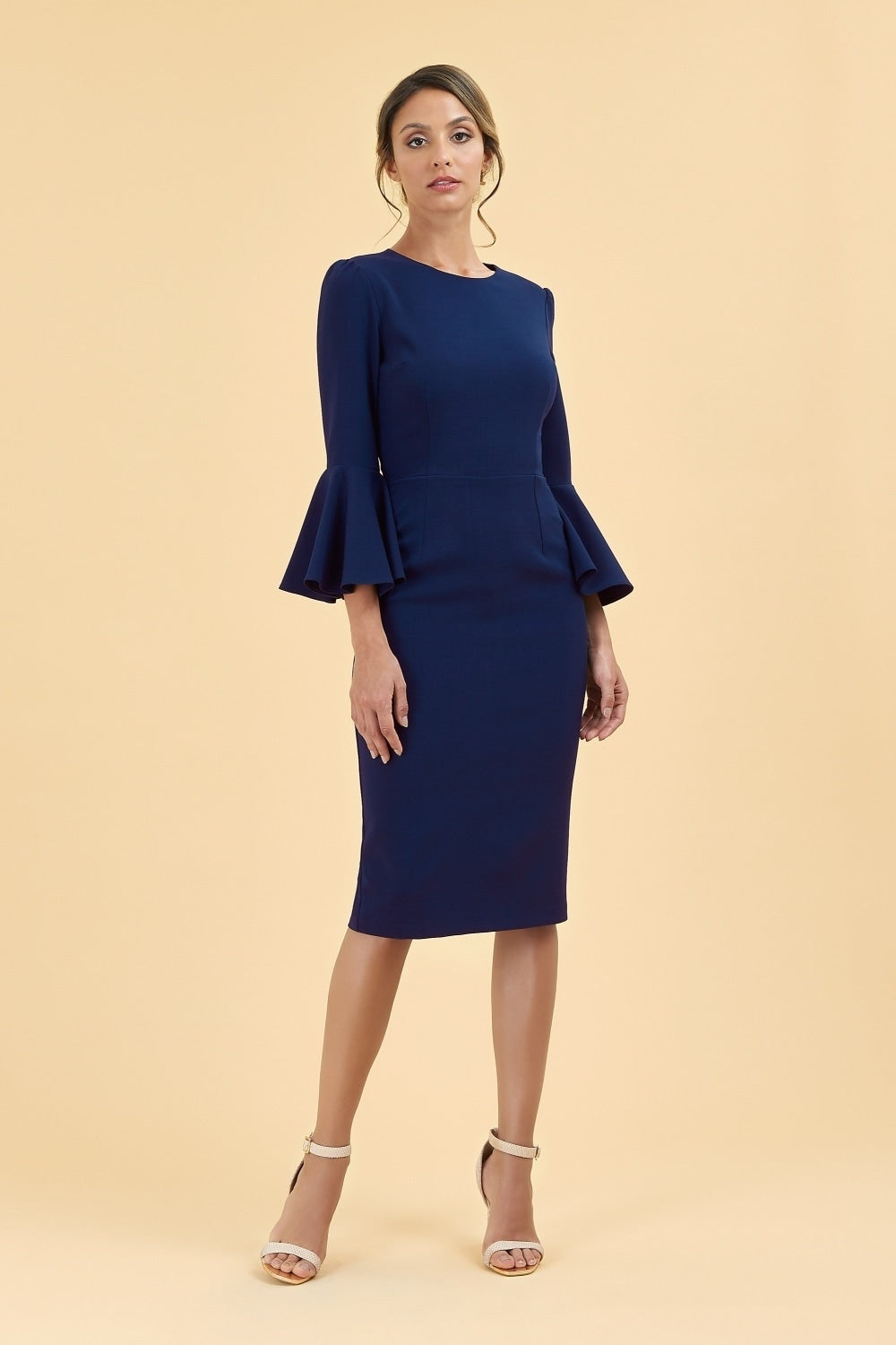 Gia Oversized Fluted Sleeve Pencil Dress