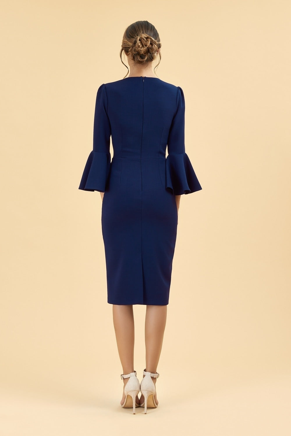 Gia Oversized Fluted Sleeve Pencil Dress