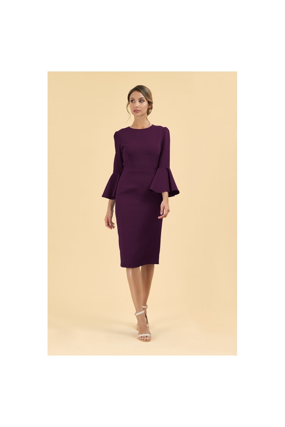 Gia Oversized Fluted Sleeve Pencil Dress