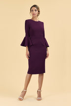 Gia Oversized Fluted Sleeve Pencil Dress