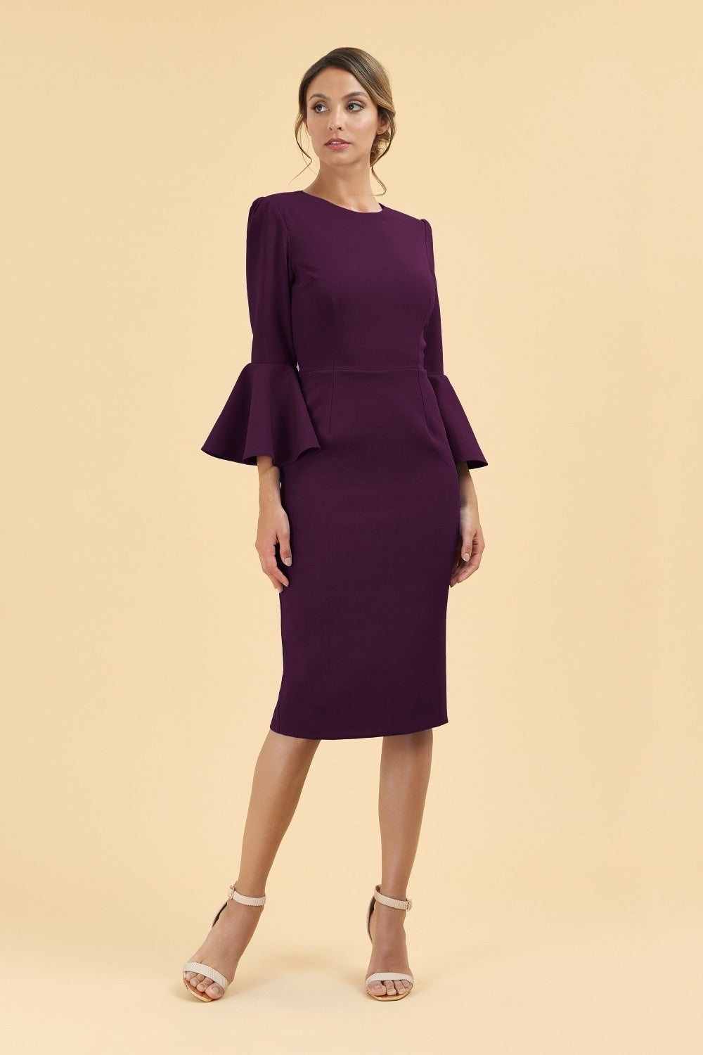 Gia Oversized Fluted Sleeve Pencil Dress