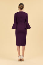 Gia Oversized Fluted Sleeve Pencil Dress