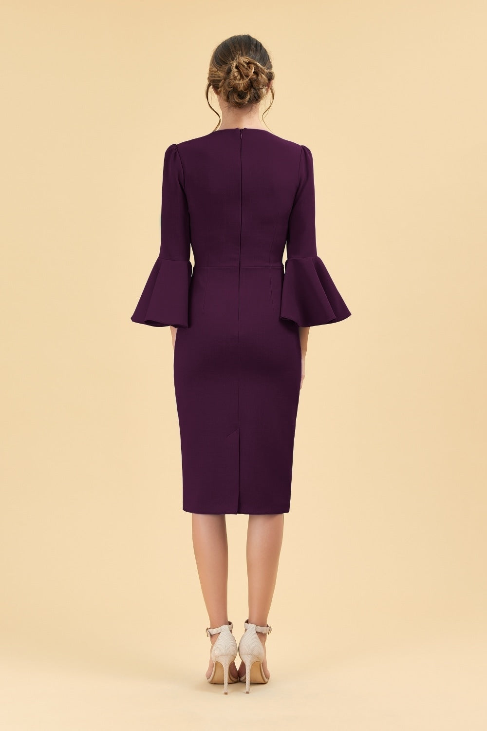 Gia Oversized Fluted Sleeve Pencil Dress