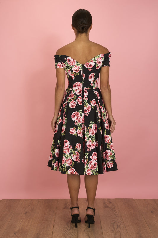 Fatale Vintage Rose Off The Shoulder Prom Dress