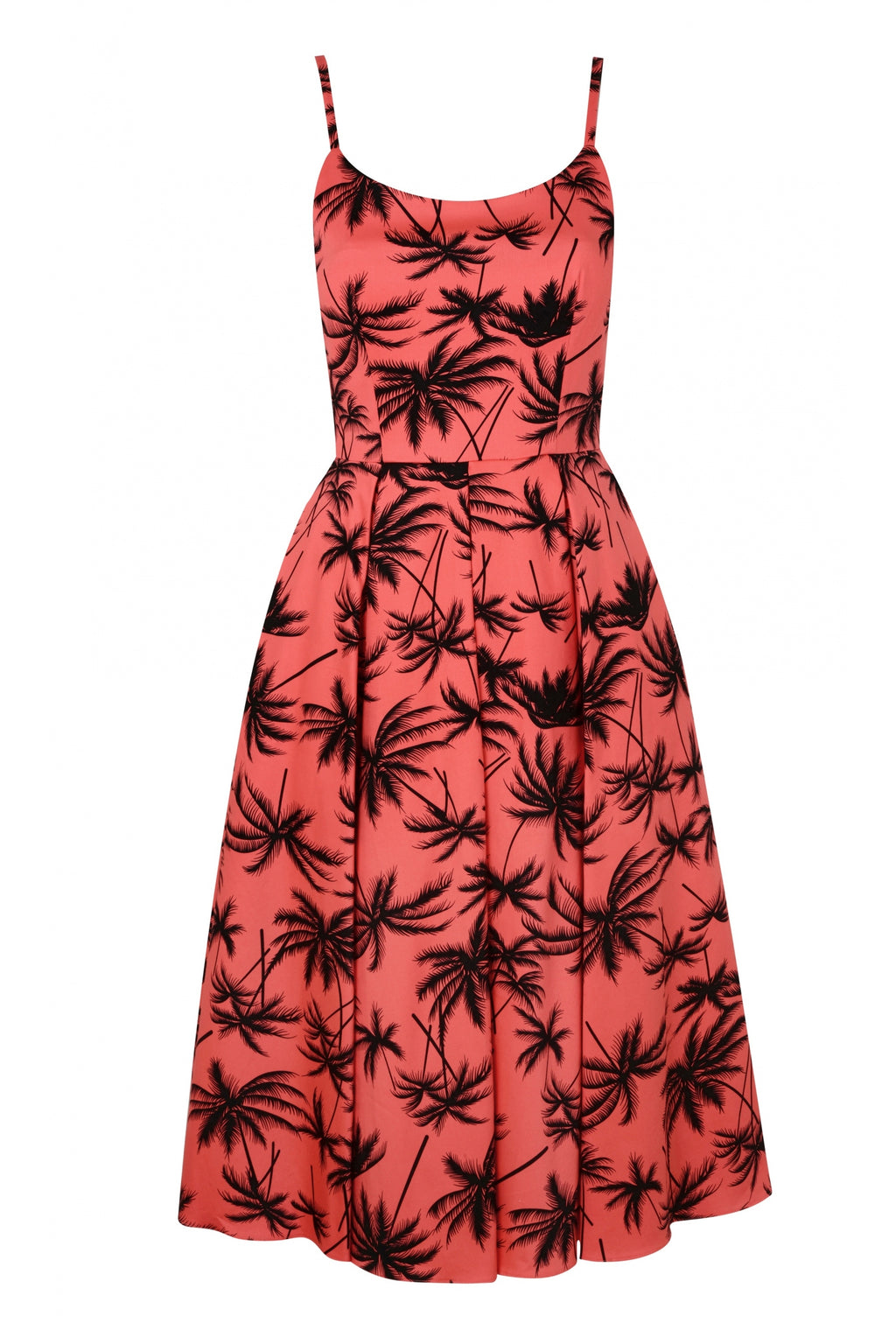 Priscilla Retro Palm Midi Dress