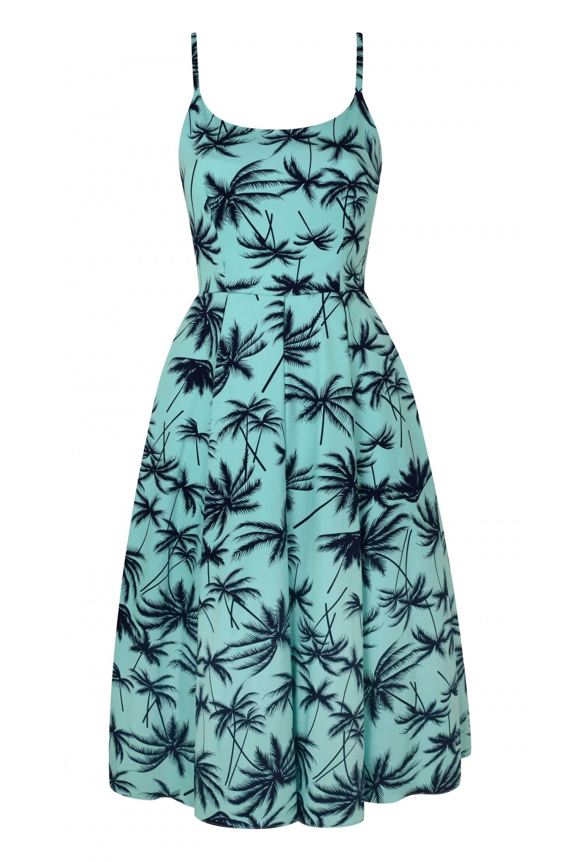 Priscilla Retro Palm Midi Dress
