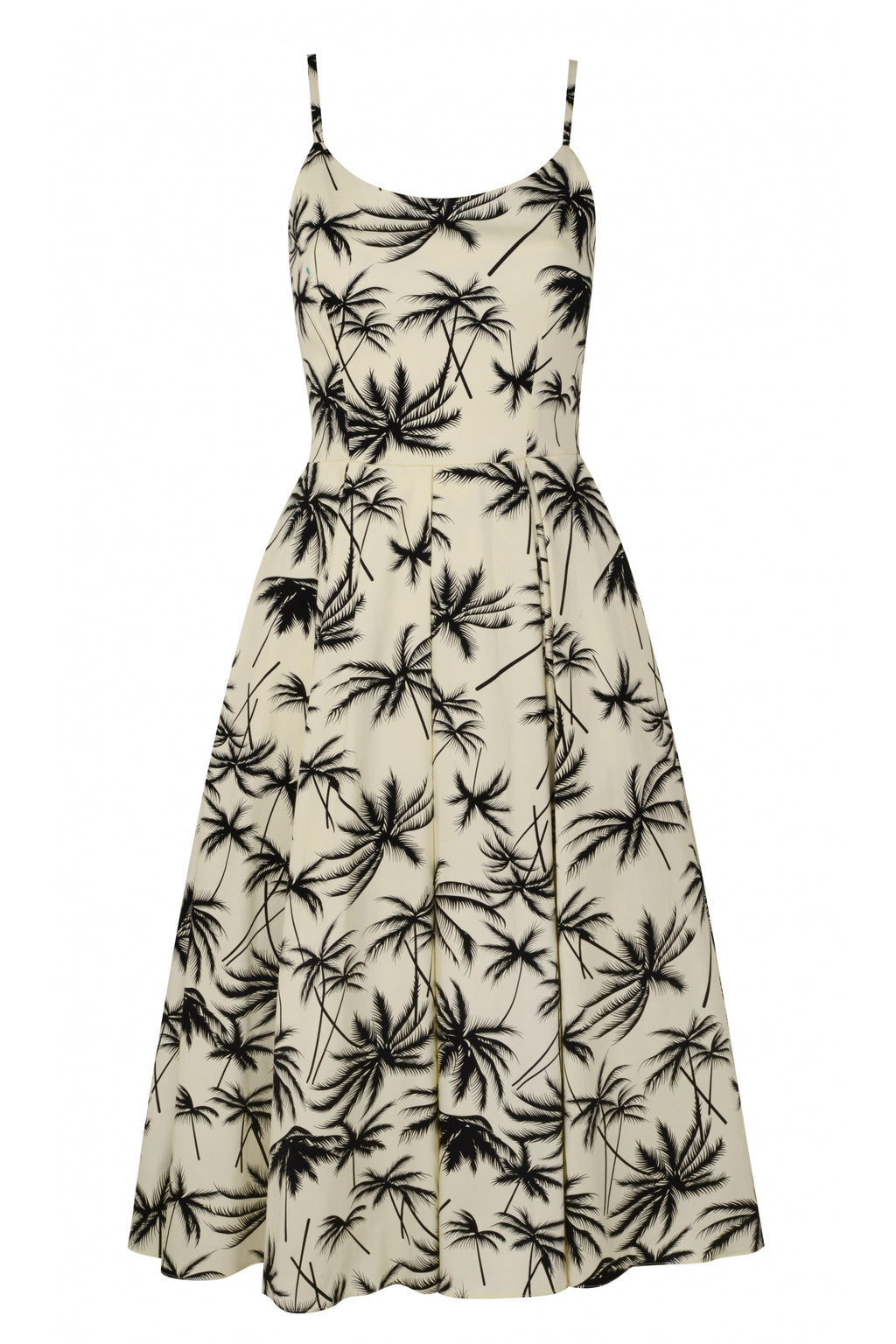 Priscilla Retro Palm Midi Dress