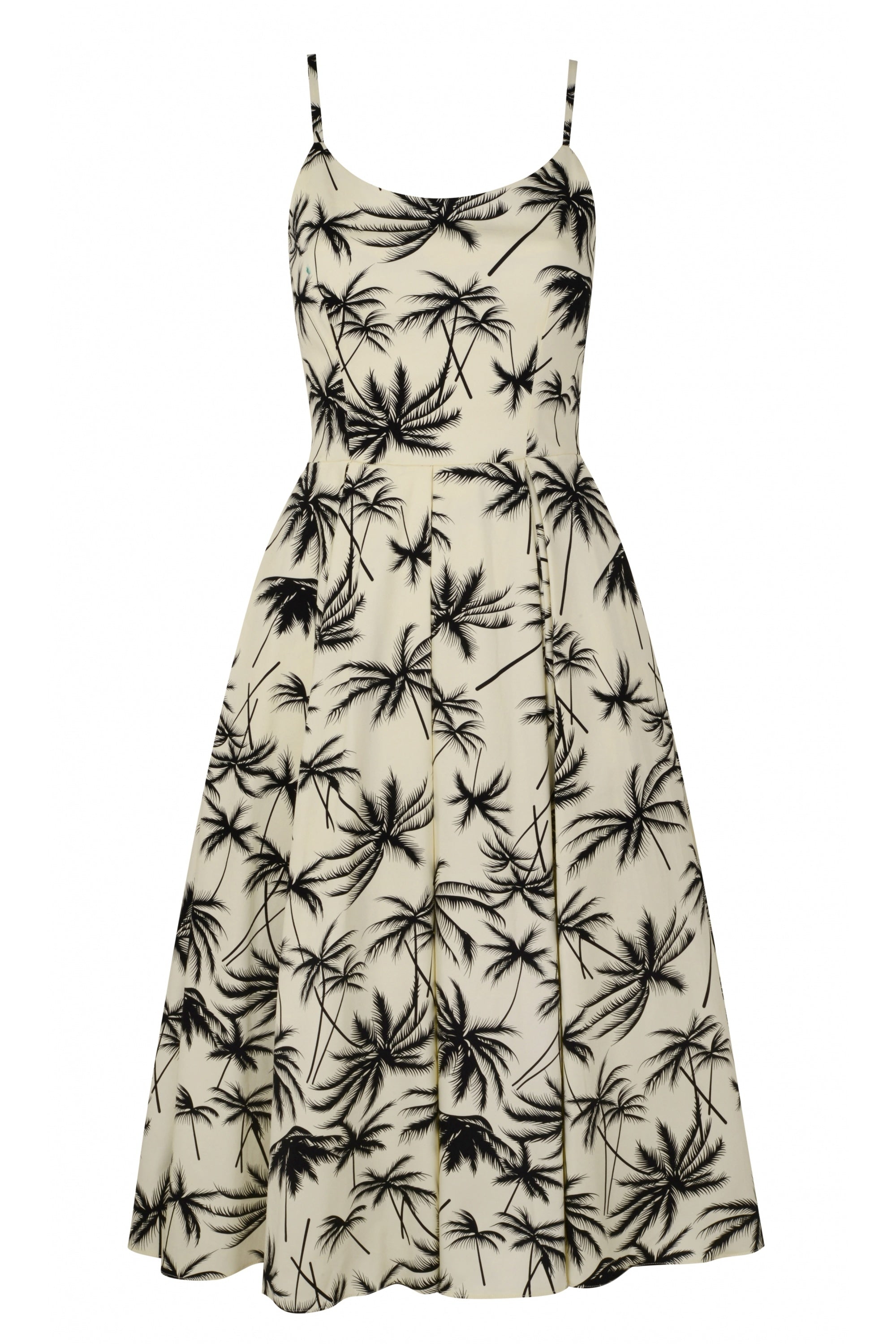 Priscilla Retro Palm Midi Dress
