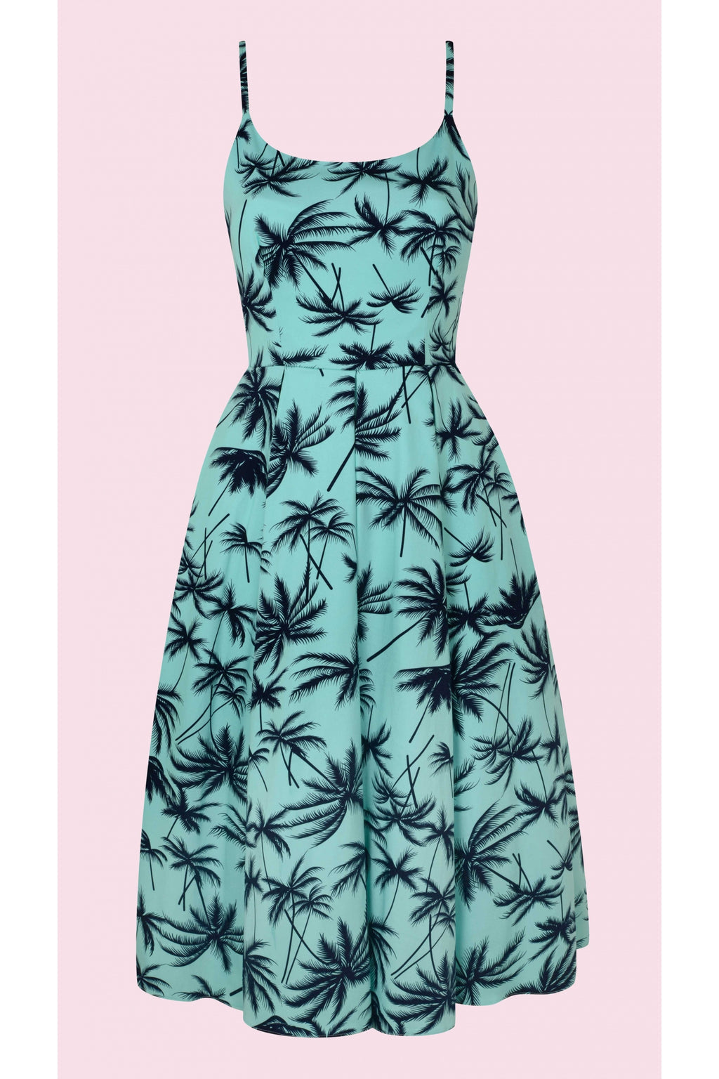 Priscilla Retro Palm Midi Dress