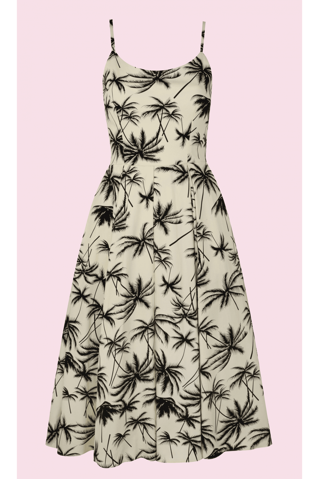 Priscilla Retro Palm Midi Dress
