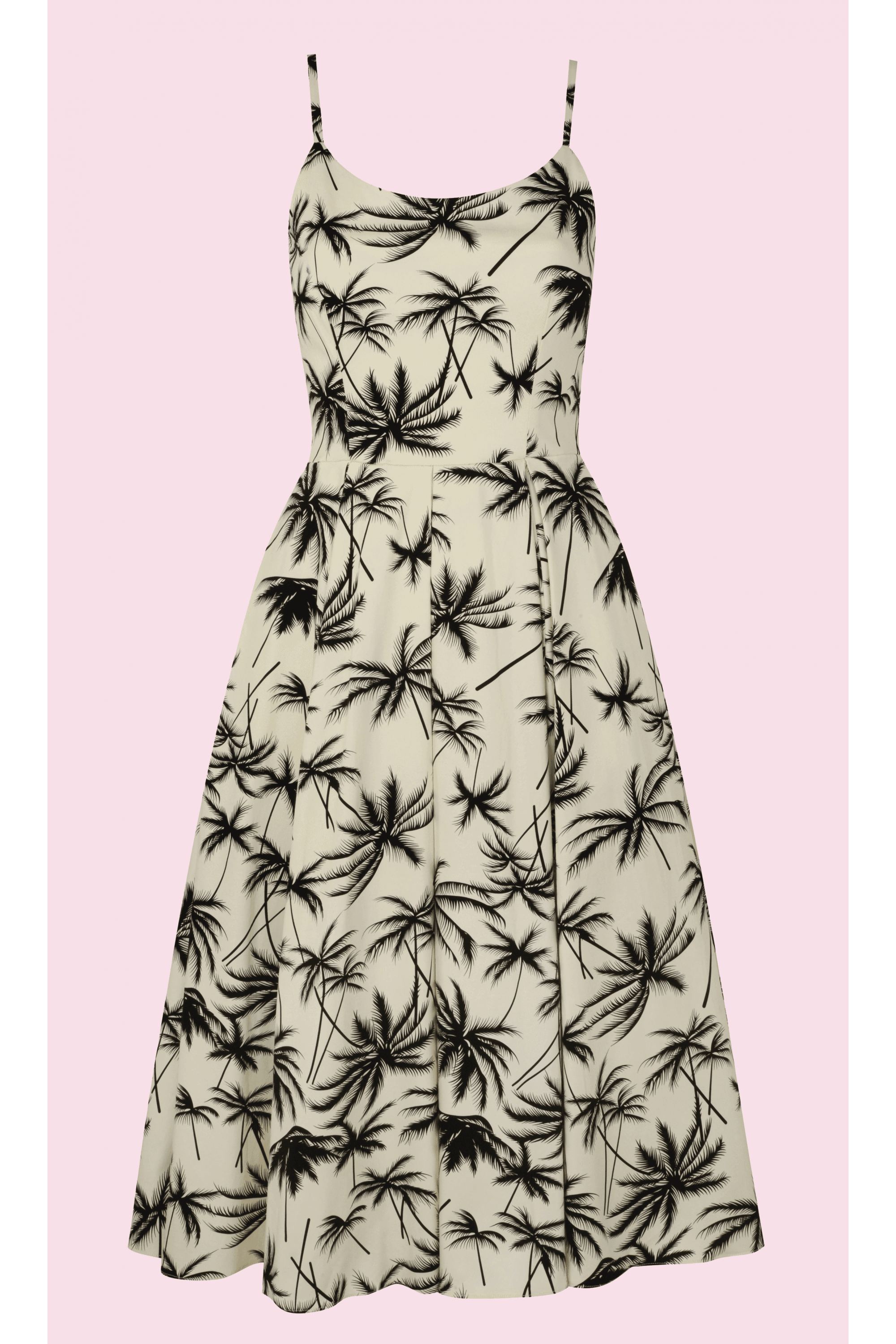 Priscilla Retro Palm Midi Dress