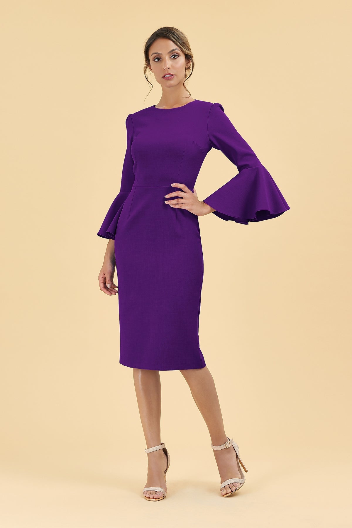 Gia Oversized Fluted Sleeve Pencil Dress