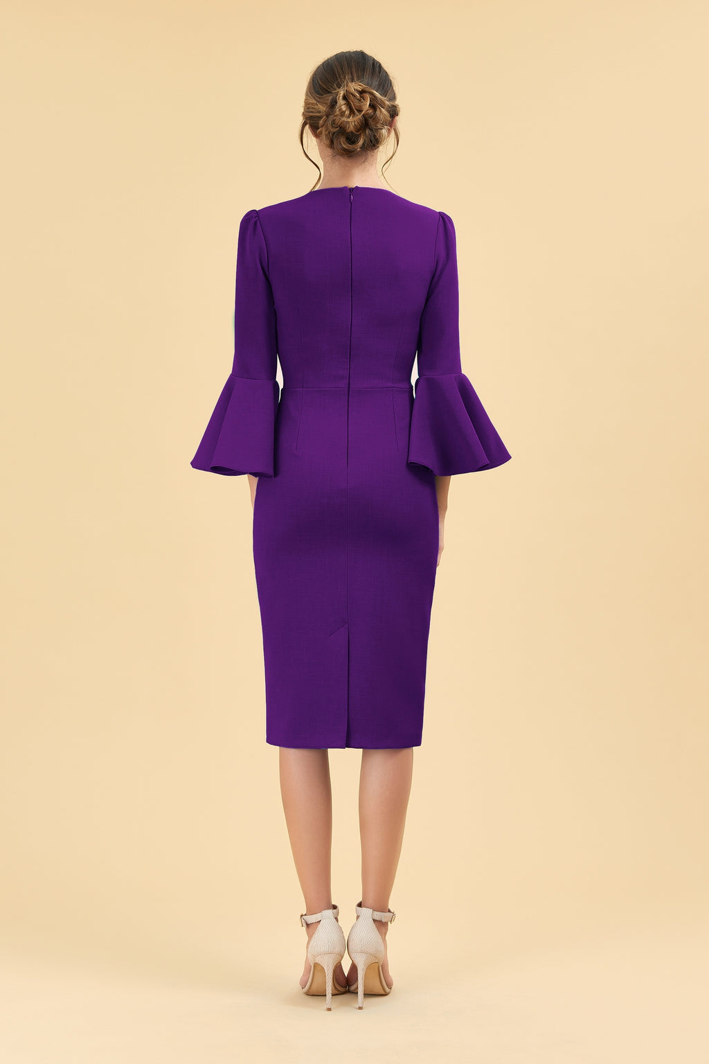 Gia Oversized Fluted Sleeve Pencil Dress