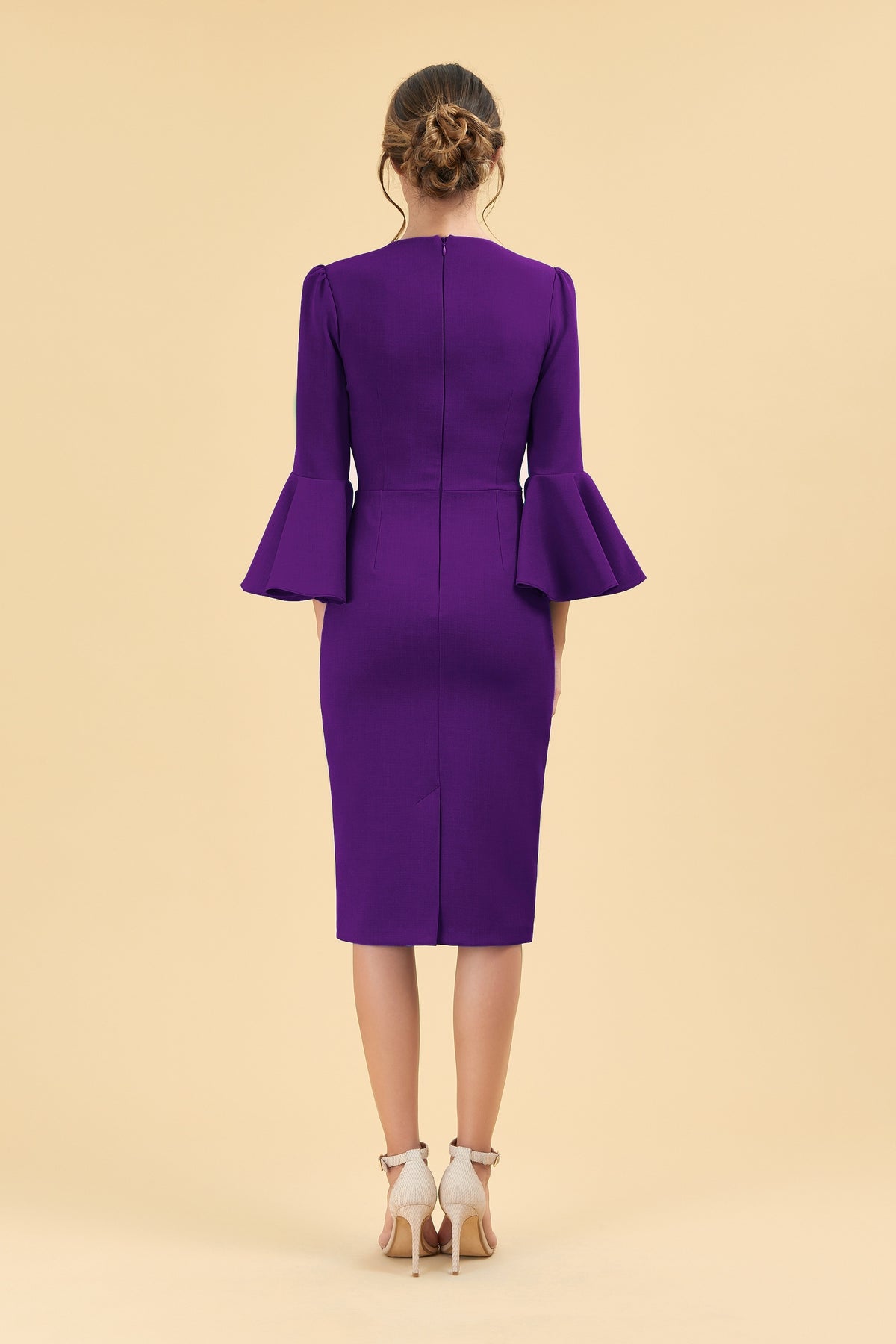 Gia Oversized Fluted Sleeve Pencil Dress