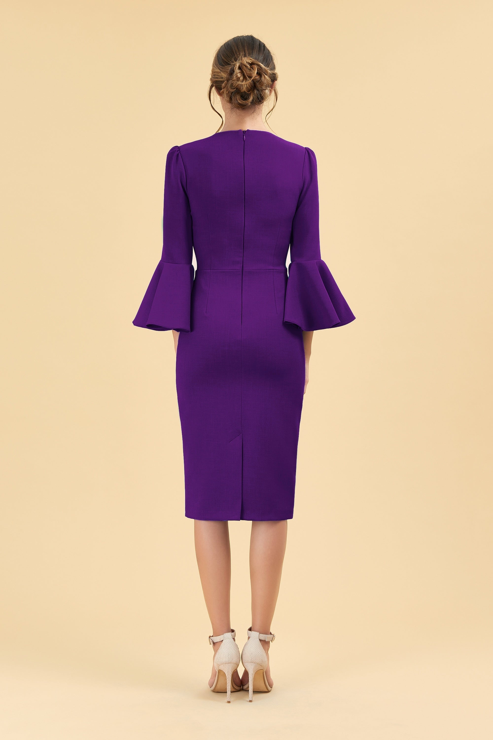 Gia Oversized Fluted Sleeve Pencil Dress