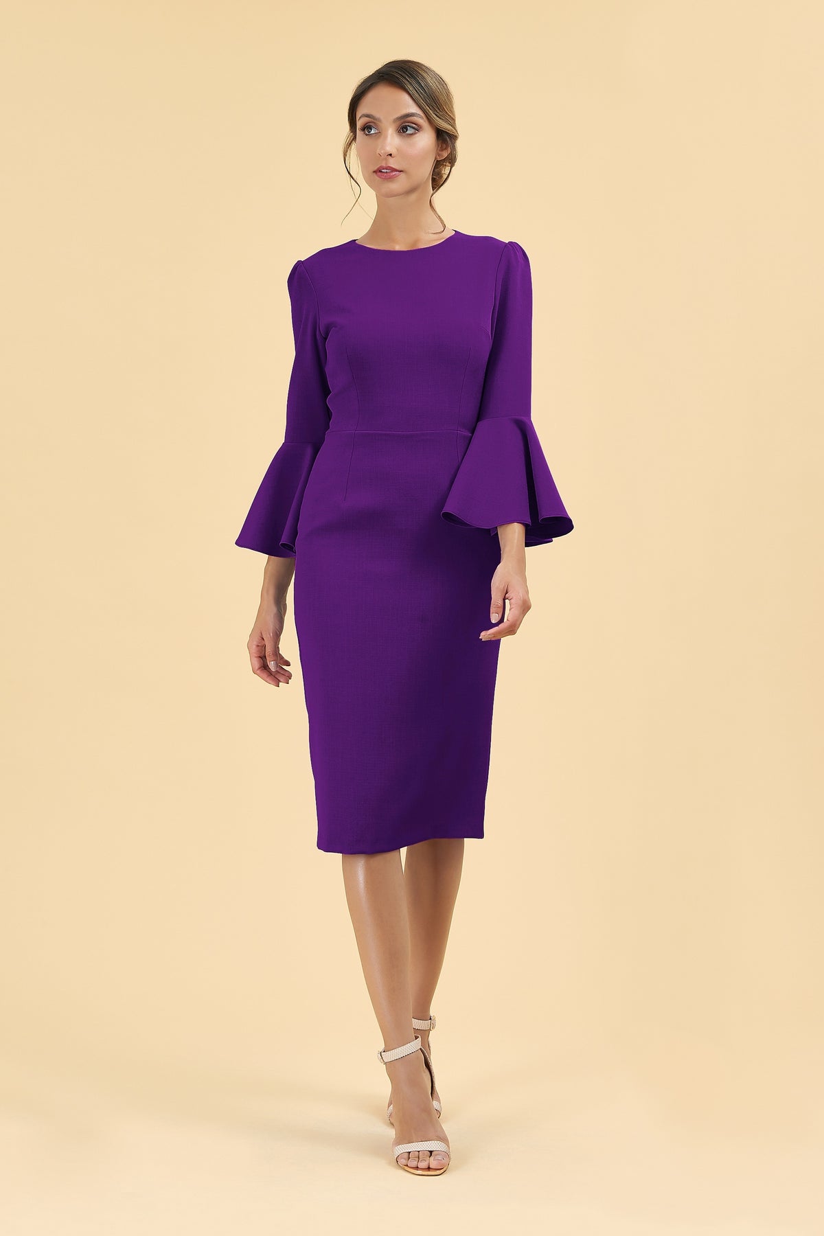 Gia Oversized Fluted Sleeve Pencil Dress