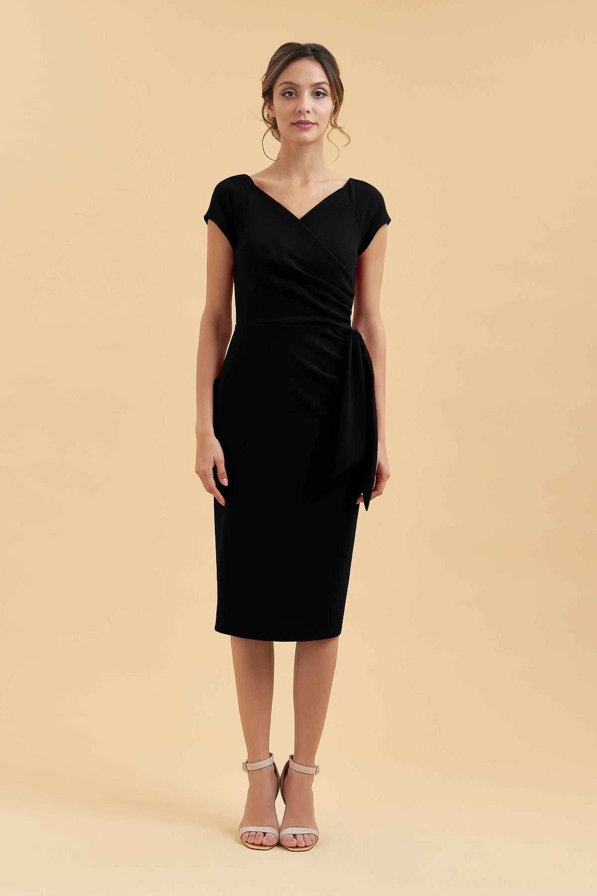 Hourglass Faux Wrap Pencil Dress