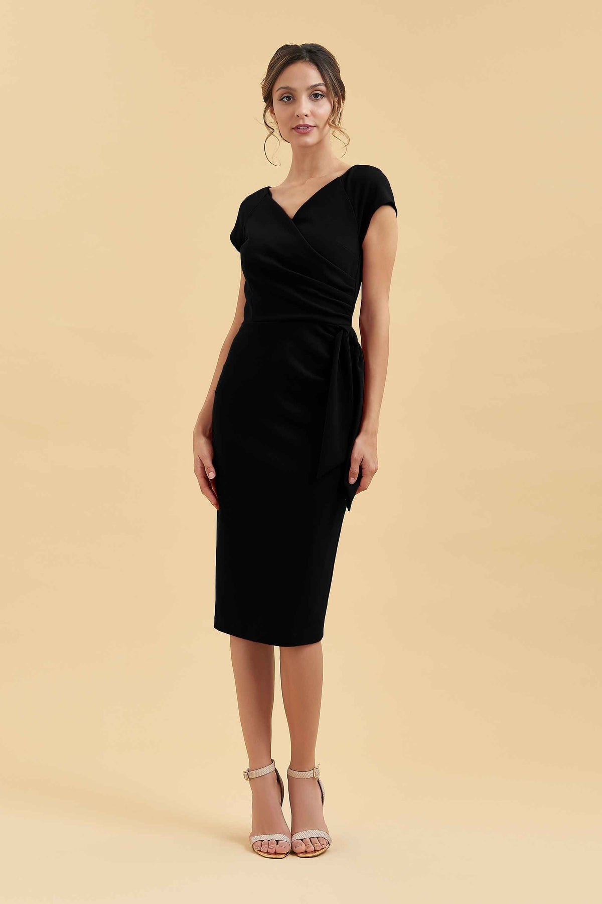 Hourglass Faux Wrap Pencil Dress