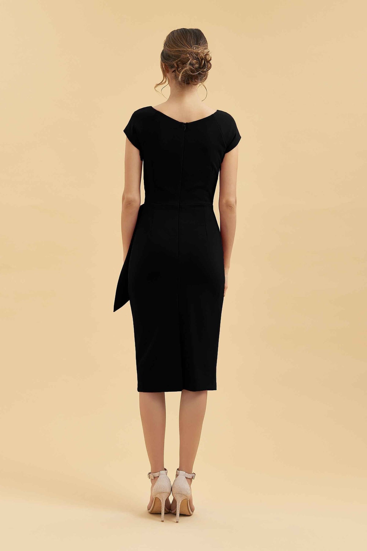 Hourglass Faux Wrap Pencil Dress
