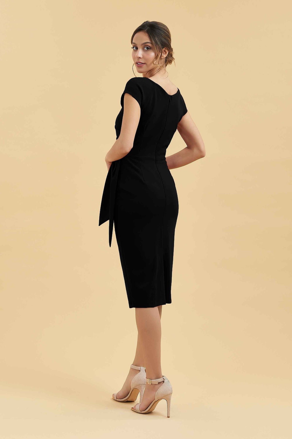 Hourglass Faux Wrap Pencil Dress