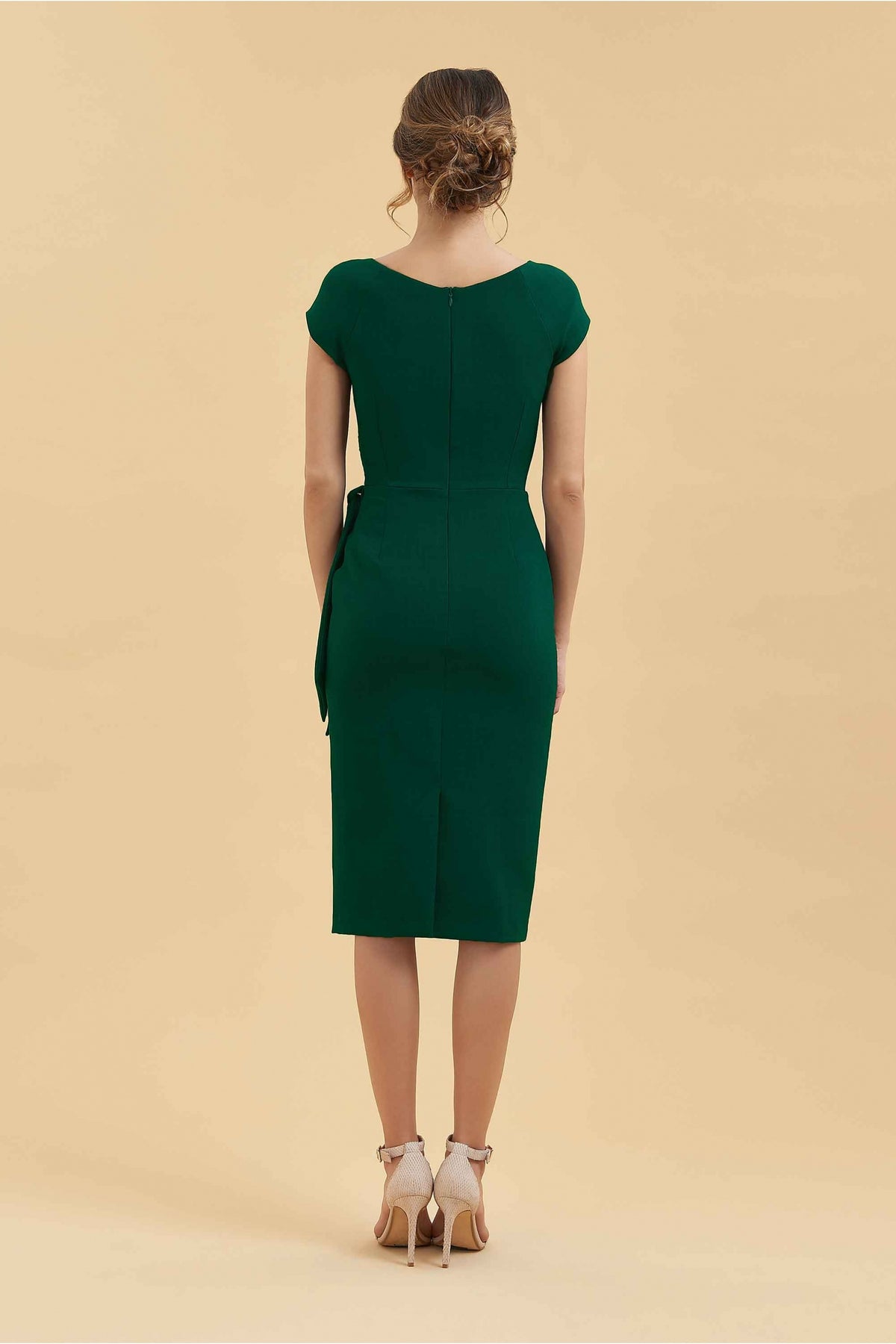 Hourglass Faux Wrap Pencil Dress