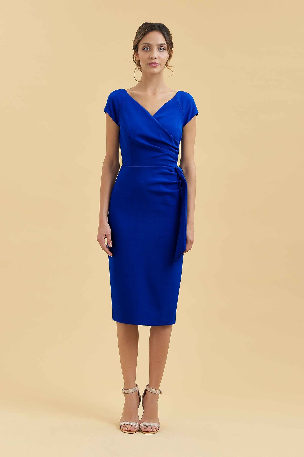 Hourglass Faux Wrap Pencil Dress