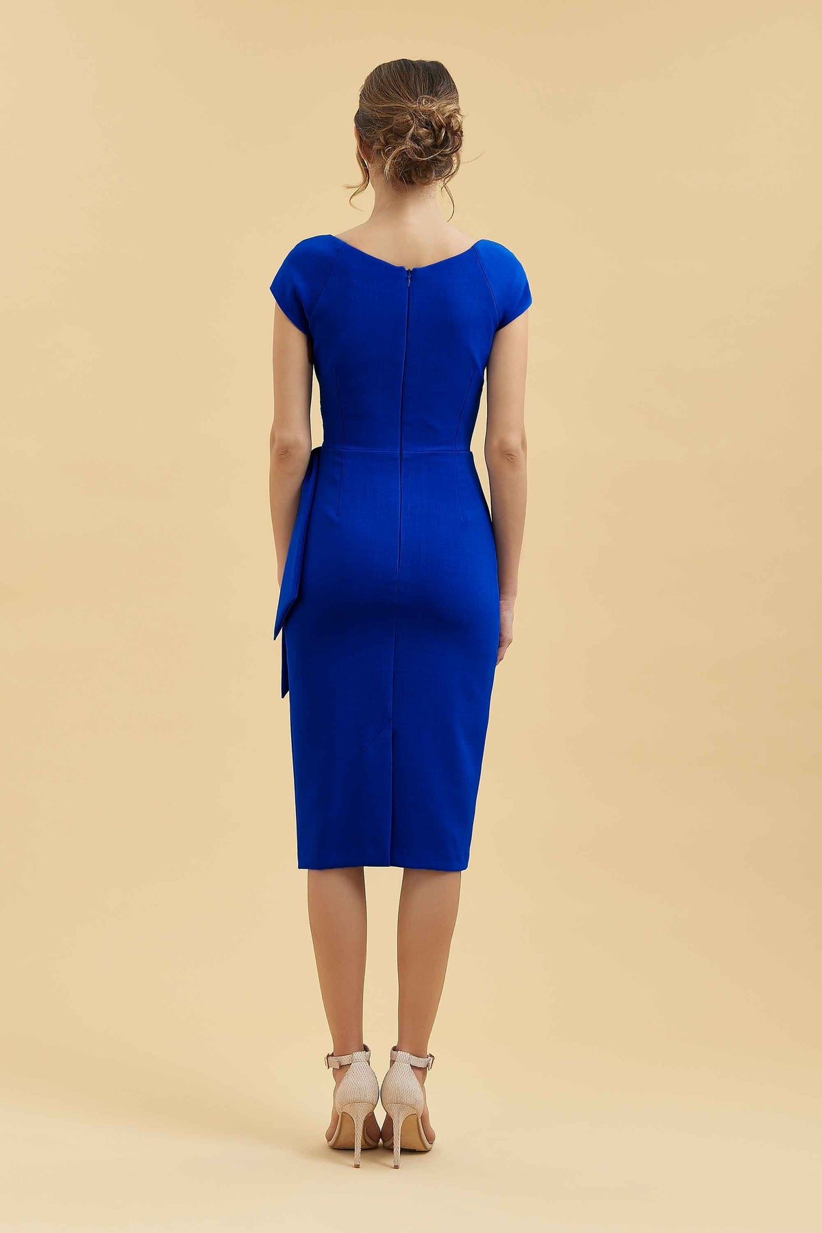 Hourglass Faux Wrap Pencil Dress