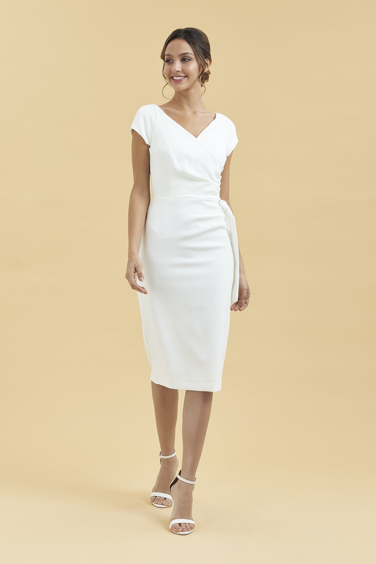 Hourglass Faux Wrap Pencil Dress