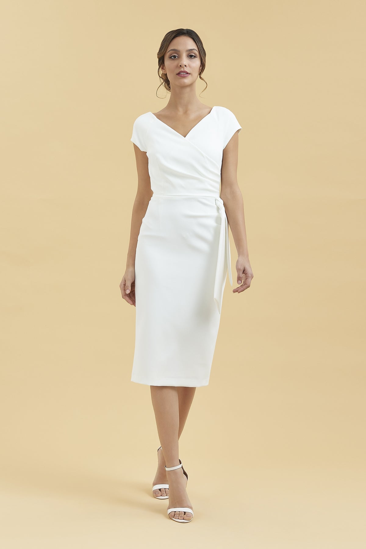 Hourglass Faux Wrap Pencil Dress