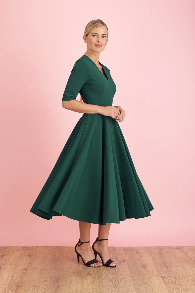 Myla Midi Dress - Forest Green