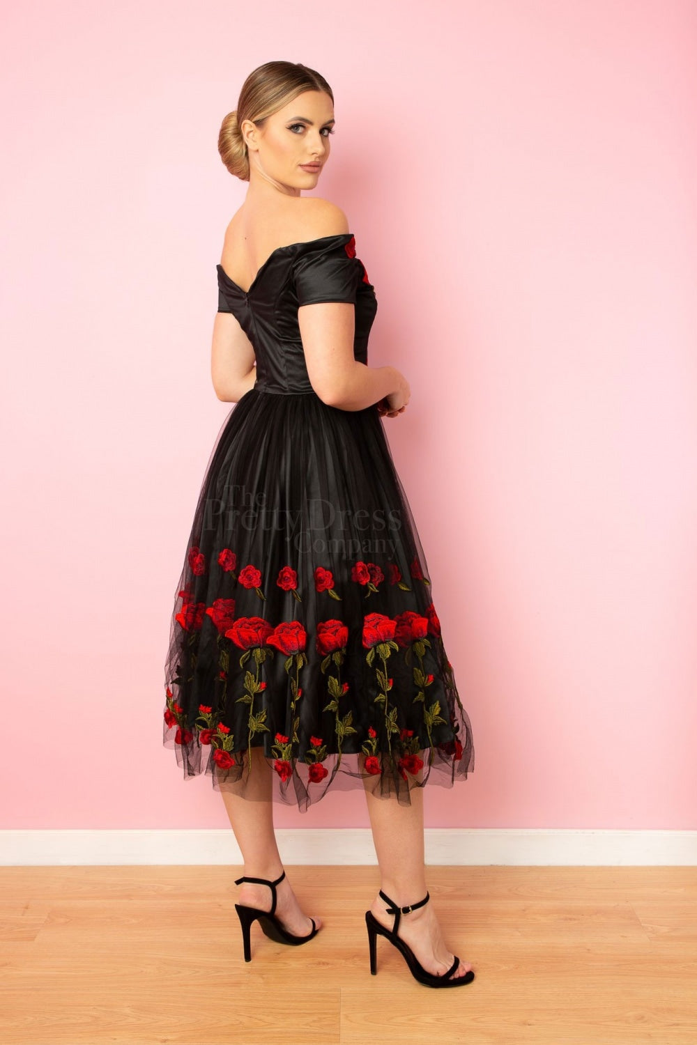Fatale Embroidered Rose Prom Dress