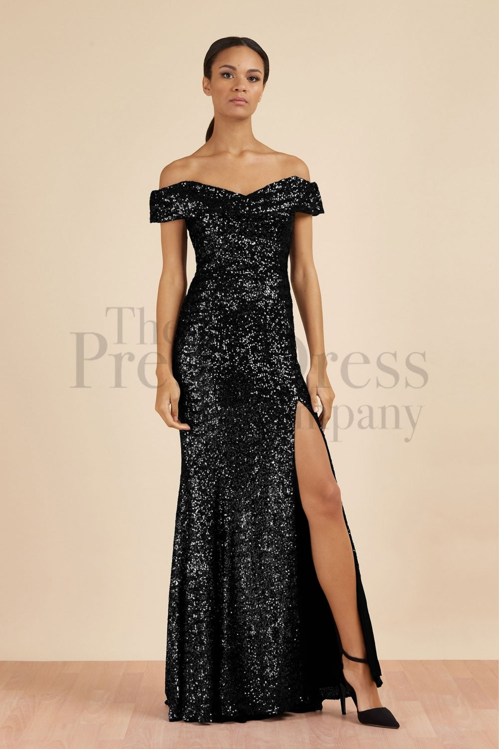 Thea Sequin Side Split Gown