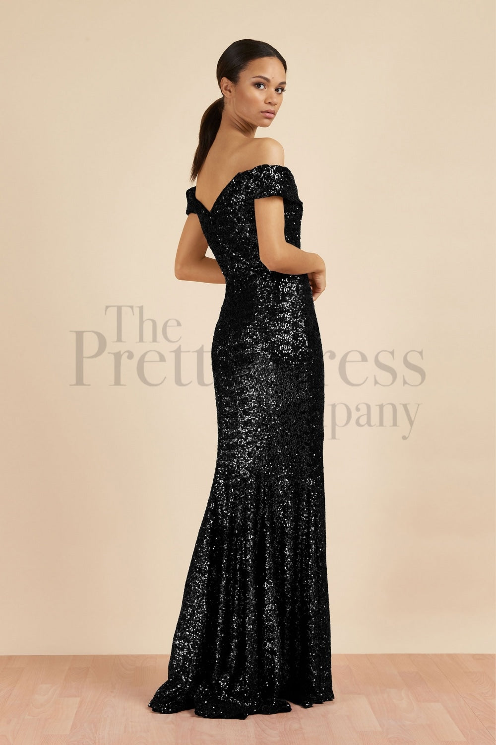 Thea Sequin Side Split Gown