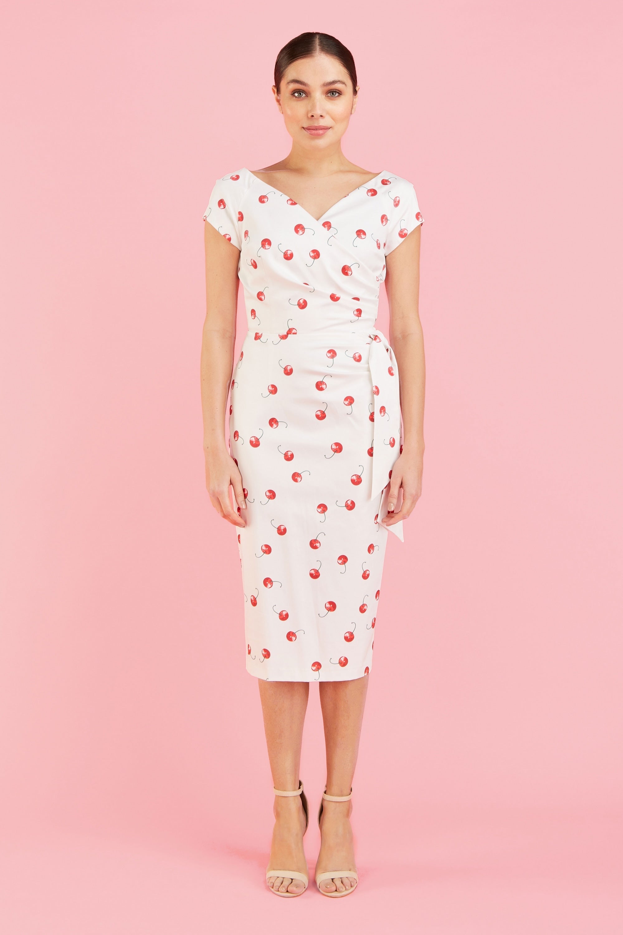 Hourglass Cherry Pencil Dress
