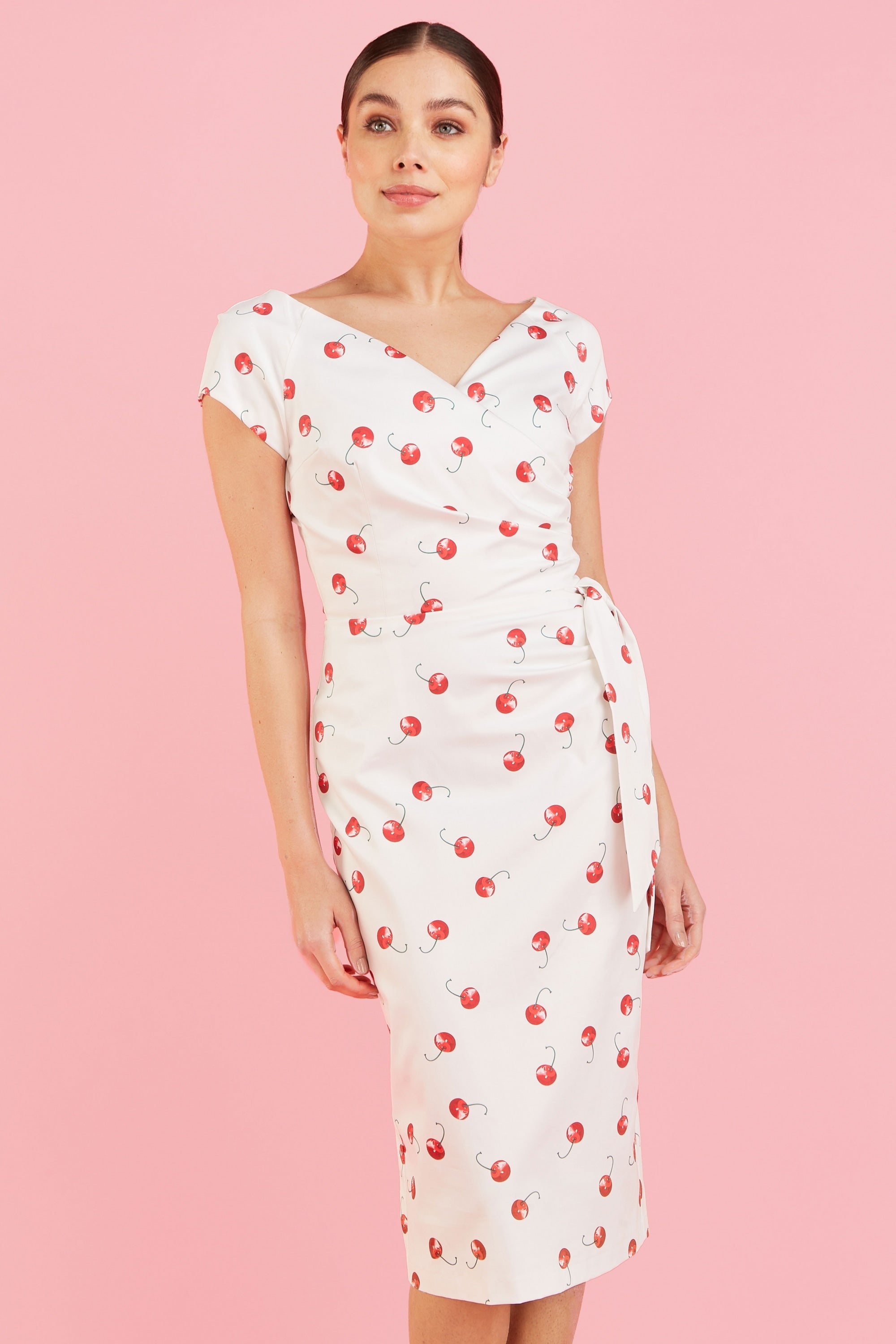 Hourglass Cherry Pencil Dress