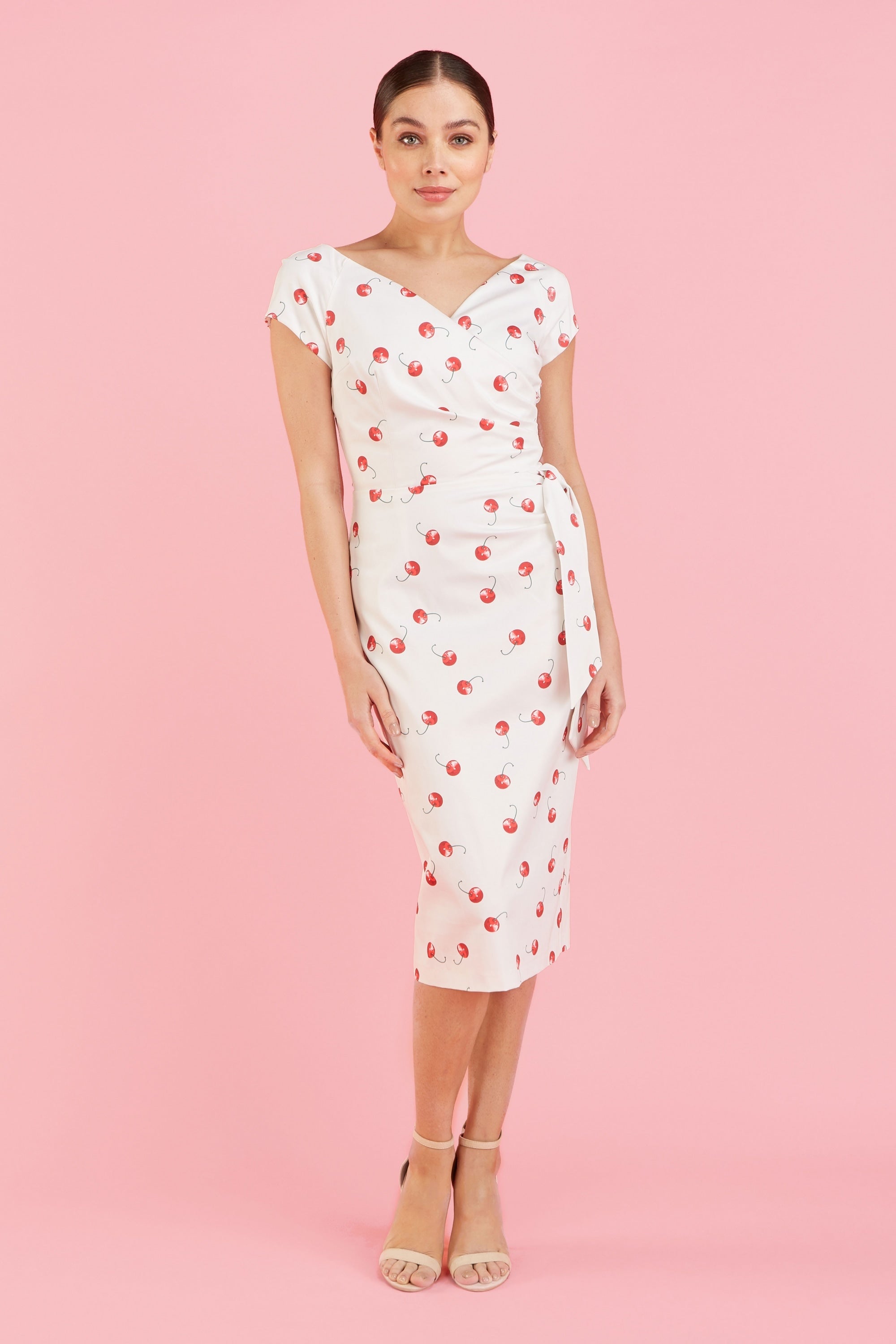 Hourglass Cherry Pencil Dress
