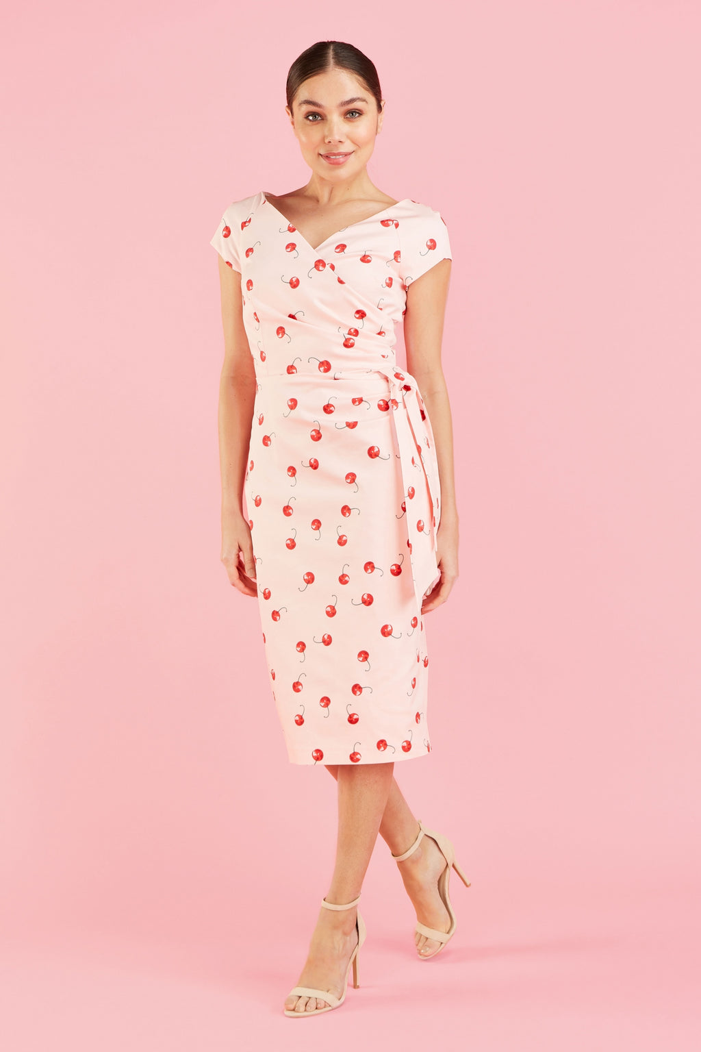 Hourglass Cherry Pencil Dress