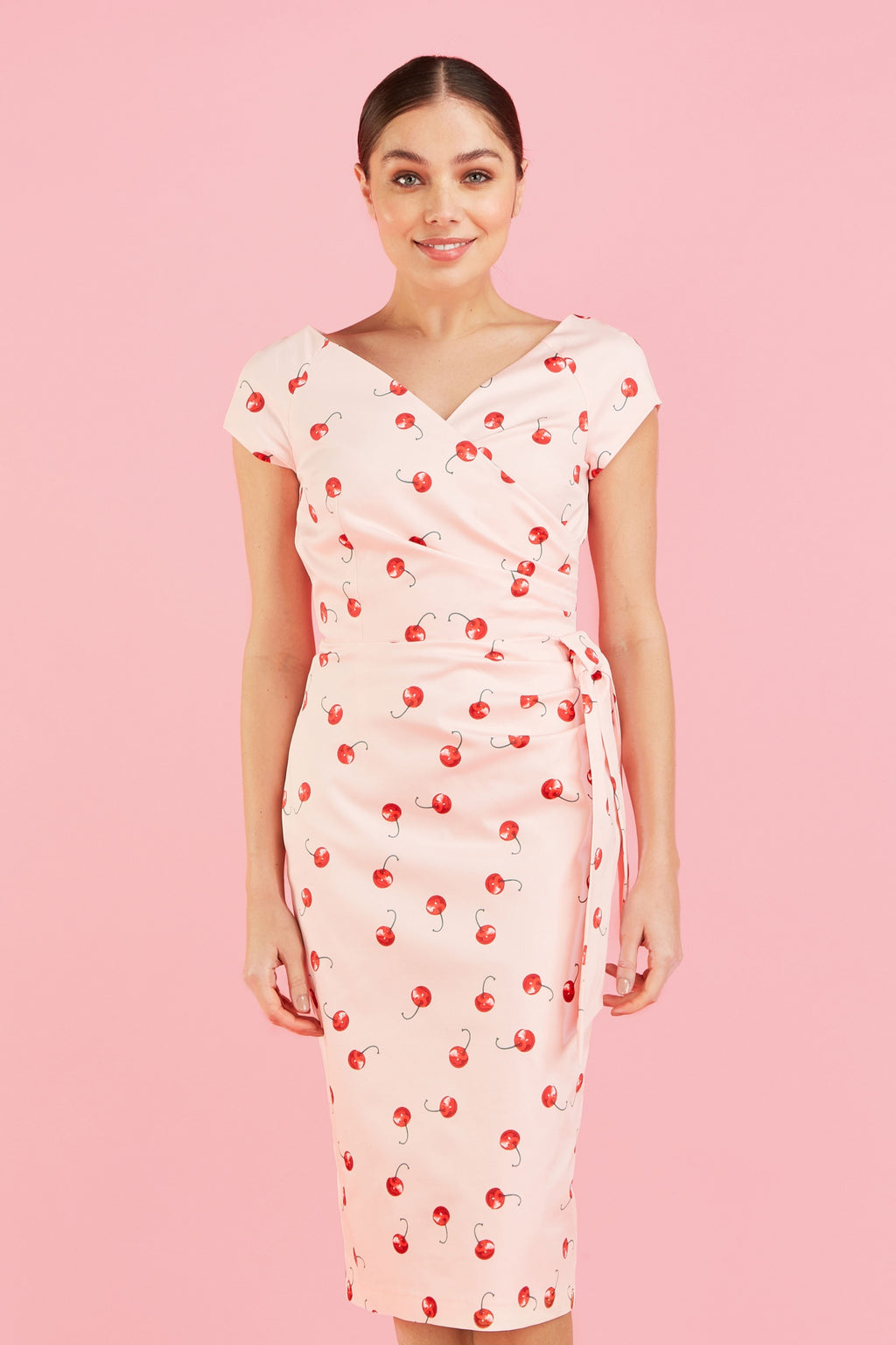 Hourglass Cherry Pencil Dress