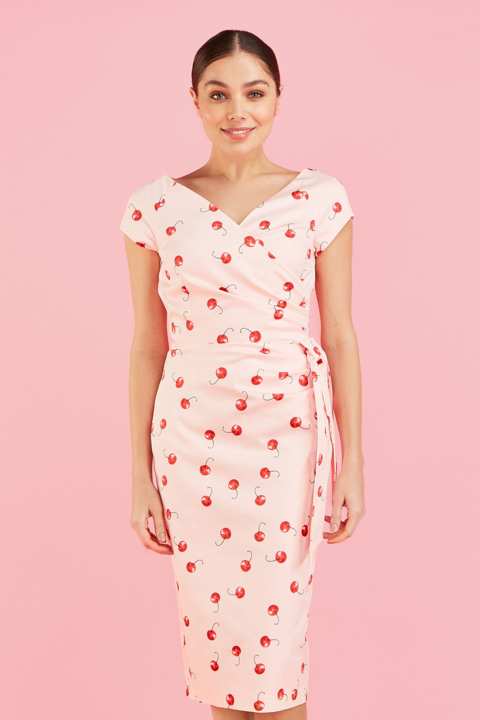 Hourglass Cherry Pencil Dress